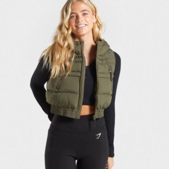 Gymshark Jackets & Coats Gymshark Jacket L Essential Crop Gilet